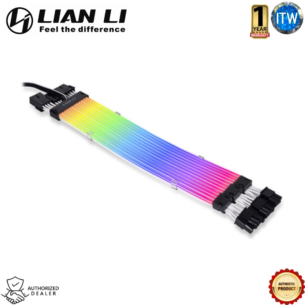 Lian Li Strimer Plus V2 Triple 8-Pin - Addressable RGB VGA Power Cable, GPU Extension Cable (PW12-PV2)