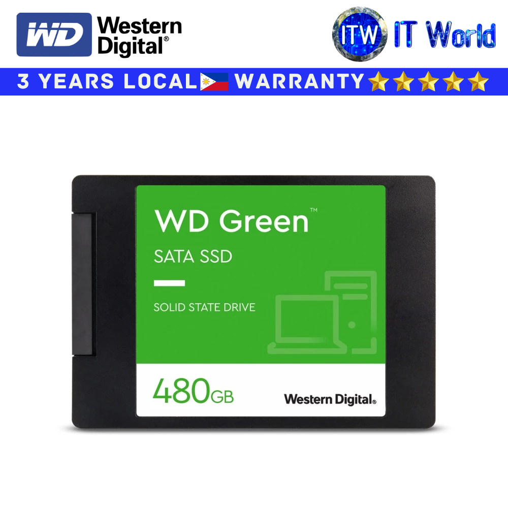 Western Digital 480GB SSD 2.5&quot;/7mm Green SATA III 6Gb/s Internal (WDS480G3G0A-00BJG0)