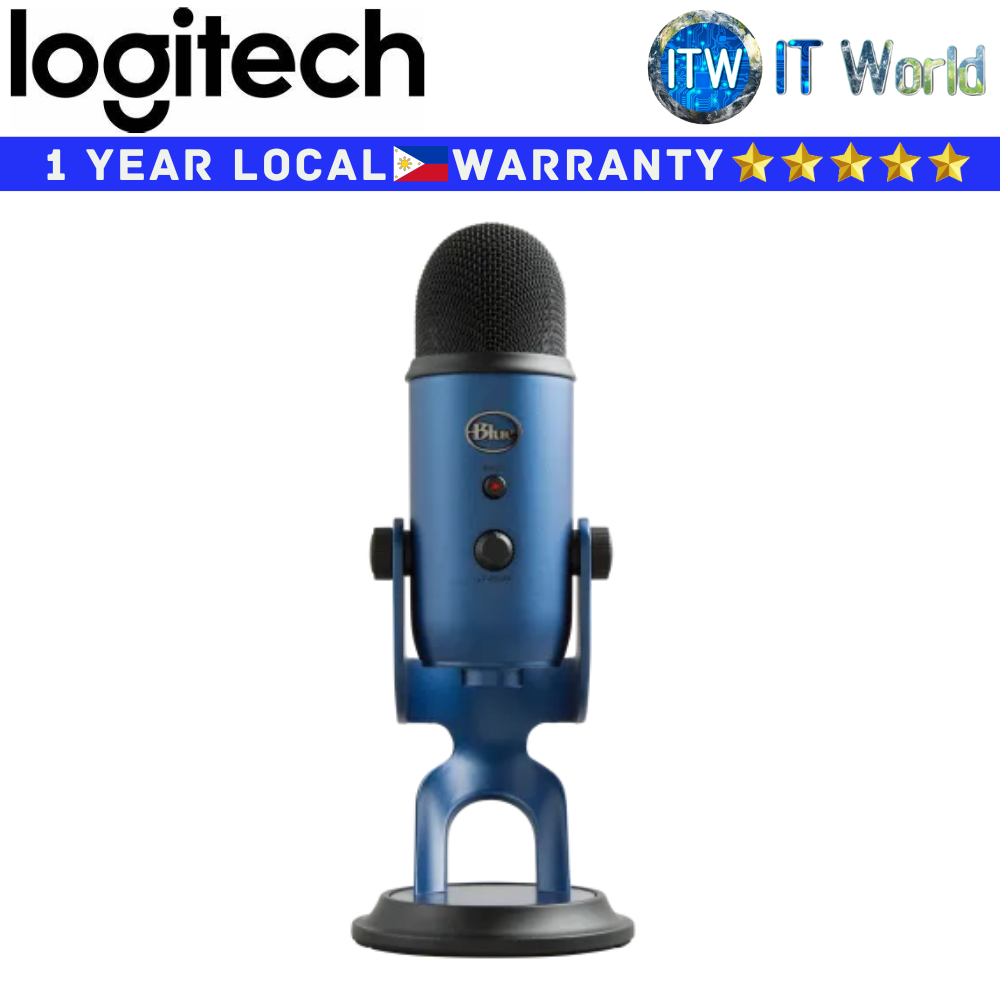 Logitech Blue Microphone for PC Yeti Premium USB Microphone (Silver | Midnight Blue) (Midnight Blue)