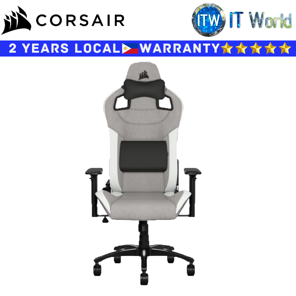 Corsair Gaming Chair T3 Rush Fabric (Gray/White)