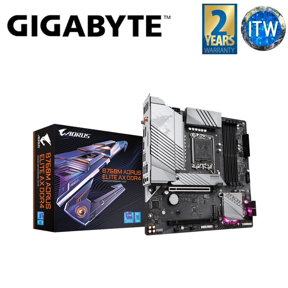 Gigabyte B760M Aorus Elite AX mATX LGA1700 DDR4 Motherboard