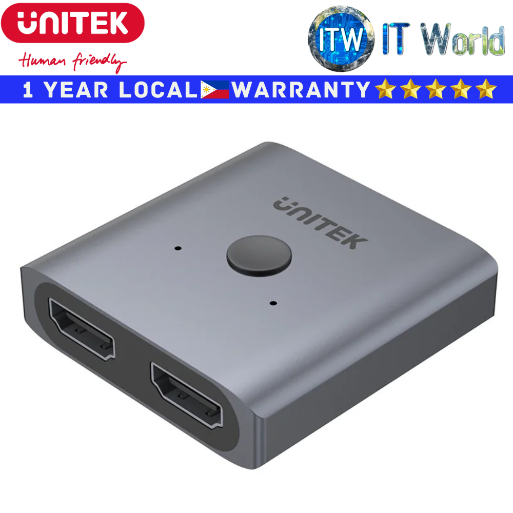 Unitek V1127A 4K Aluminum HDMI Switch 2-to-1 Bi-Directional Maximum 4K UHD Instant Switching