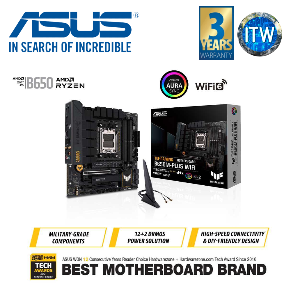ASUS TUF GAMING B650M-Plus WiFi AMD5 Micro ATX DDR5 Motherboard