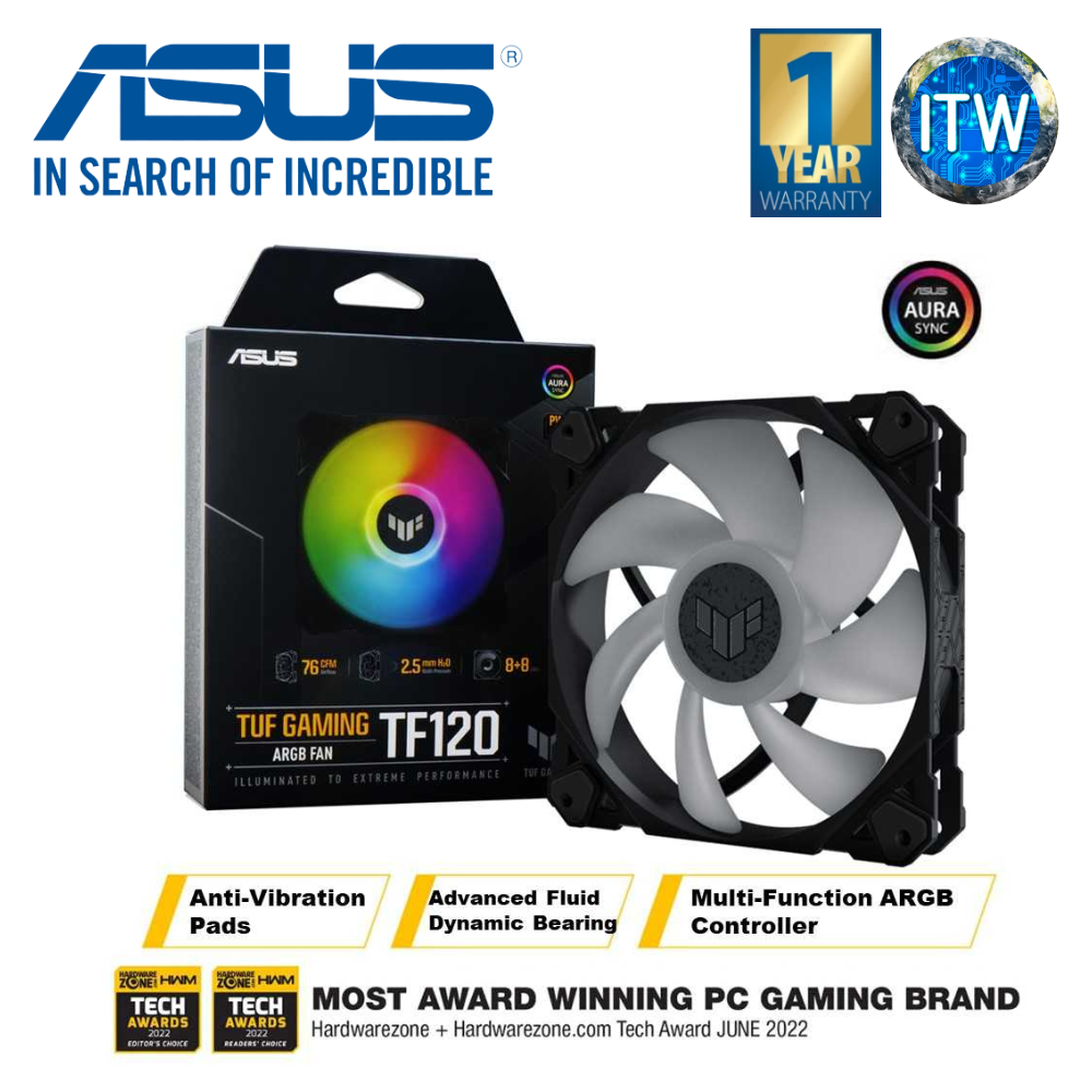 ASUS TUF Gaming TF120 ARGB Fan - Single Pack