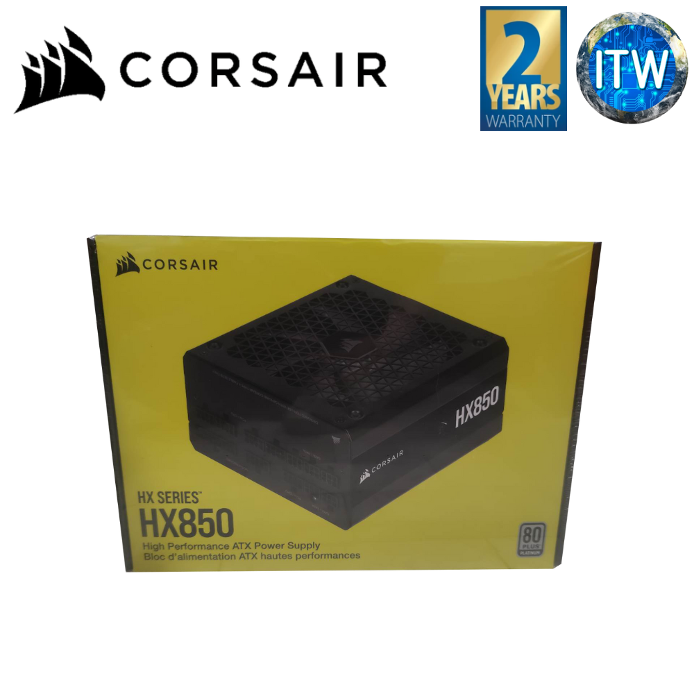 Corsair HX850 850W 80 Plus Platinum Fully Modular Ultra Low Noise ATX Power Supply Unit (CP-9020213-NA)