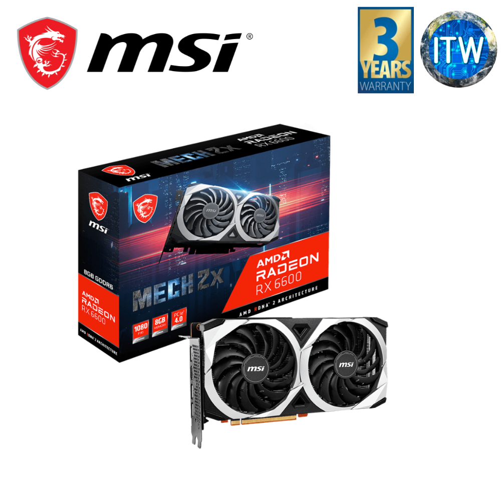 ITW | MSI Radeon RX 6600 Mech 2X 8GB GDDR6 Graphic Card