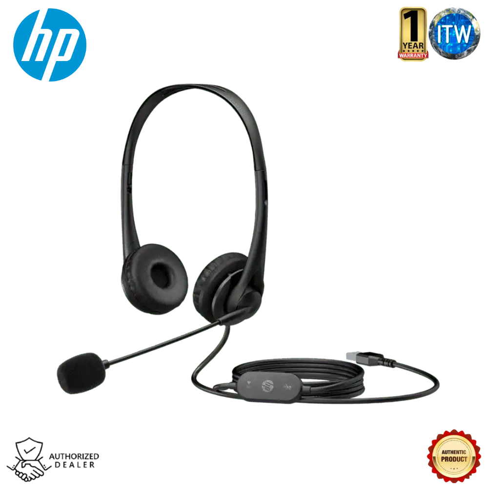 HP Stereo USB Headset G2 - Compatible with PCs with available USB-A port (428H5AA)