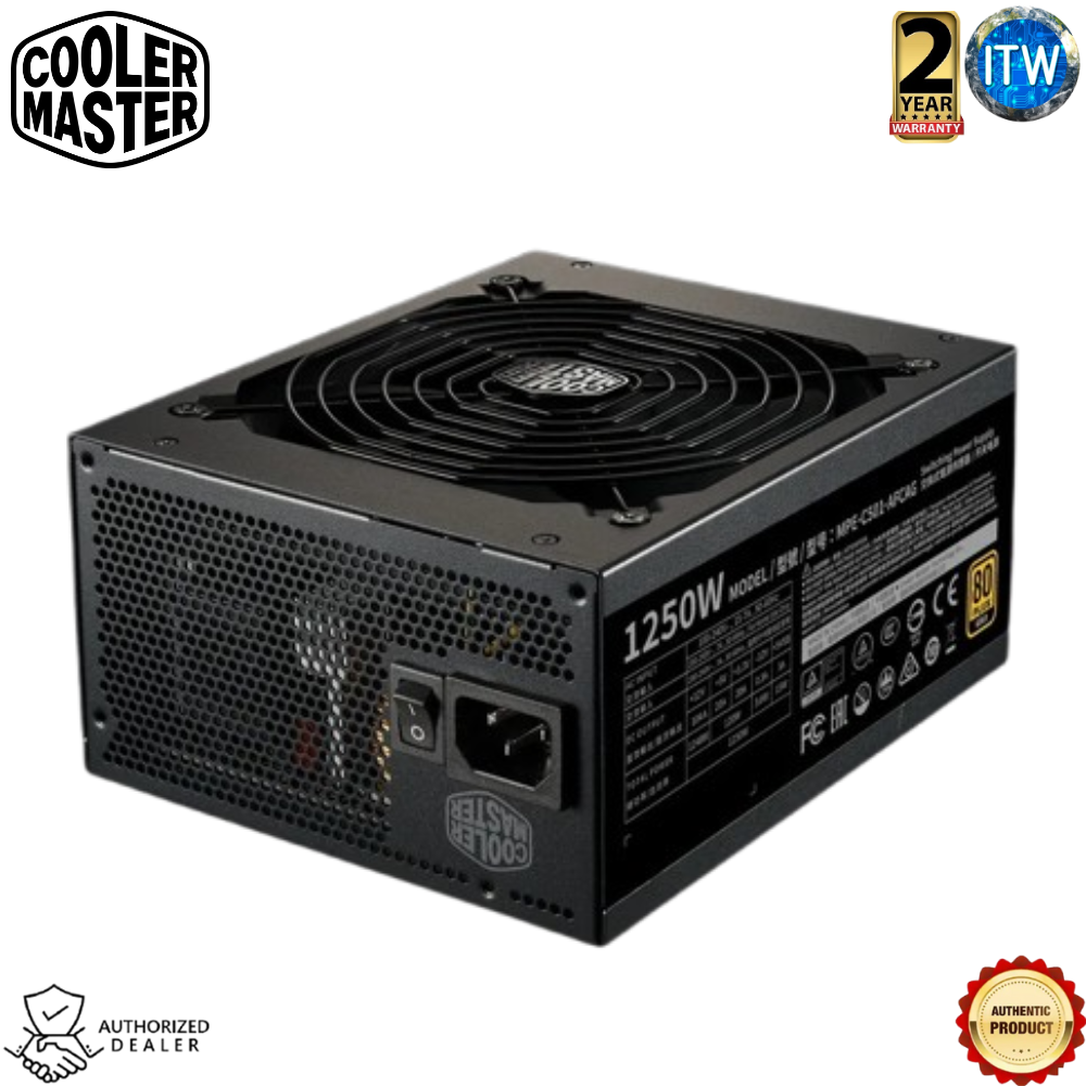 Cooler Master PSU 1250Watts Power Supply Unit MWE Gold 1250 V2 80+ Gold (MPE-C501-AFCAG)