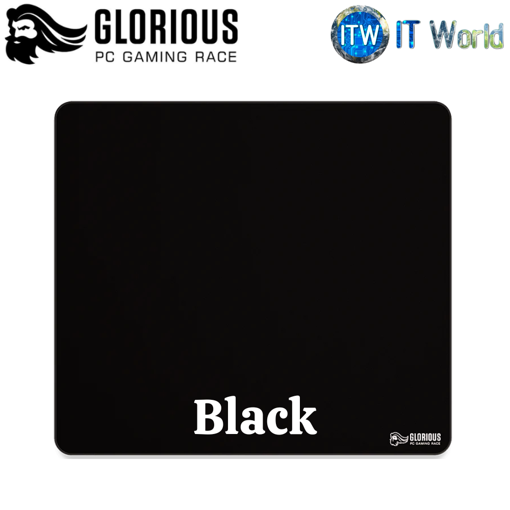 Glorious XL Gaming Mouse Mat/Pad - Cloth Mousepad, Stitched Edges, 16&quot;x18&quot; (Black)