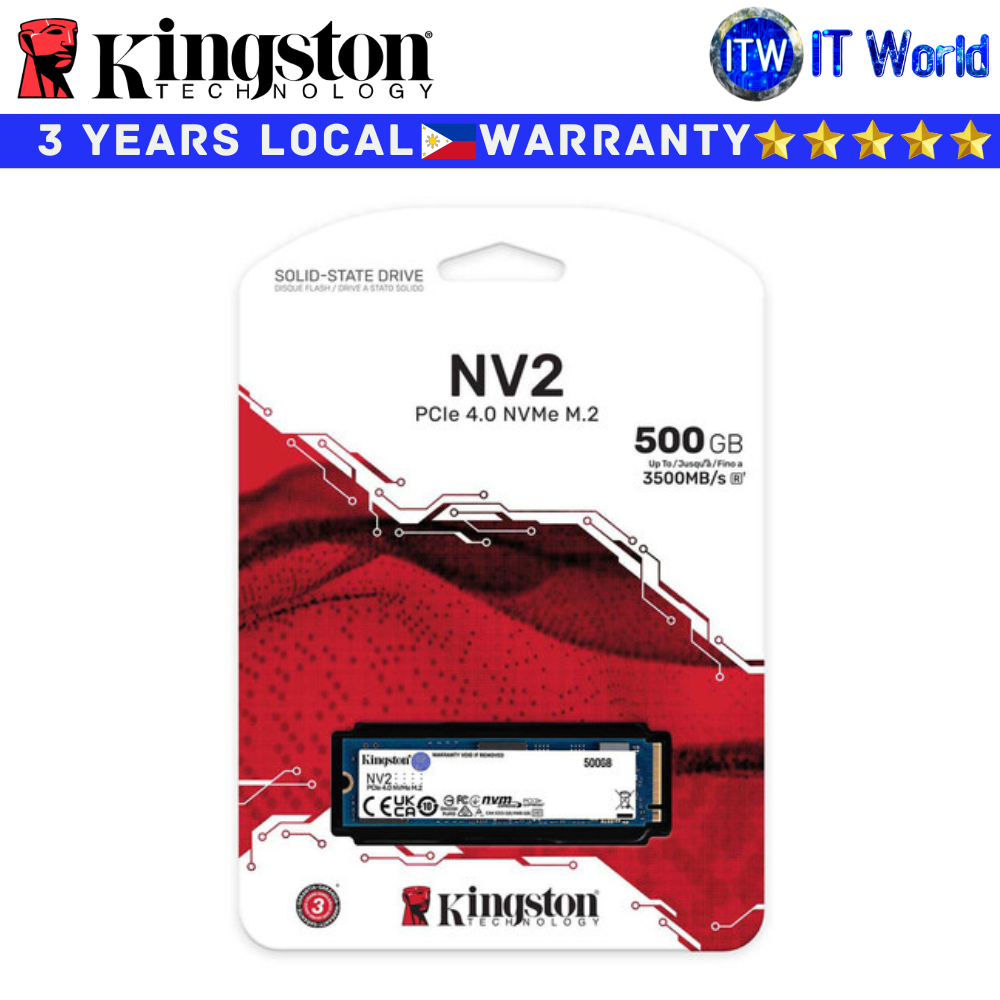 Kingston 500GB M2 NVMe SSD M.2 NVMe NV2 M.2 2280 PCIe4.0x4 Internal (SNV2S/500G)