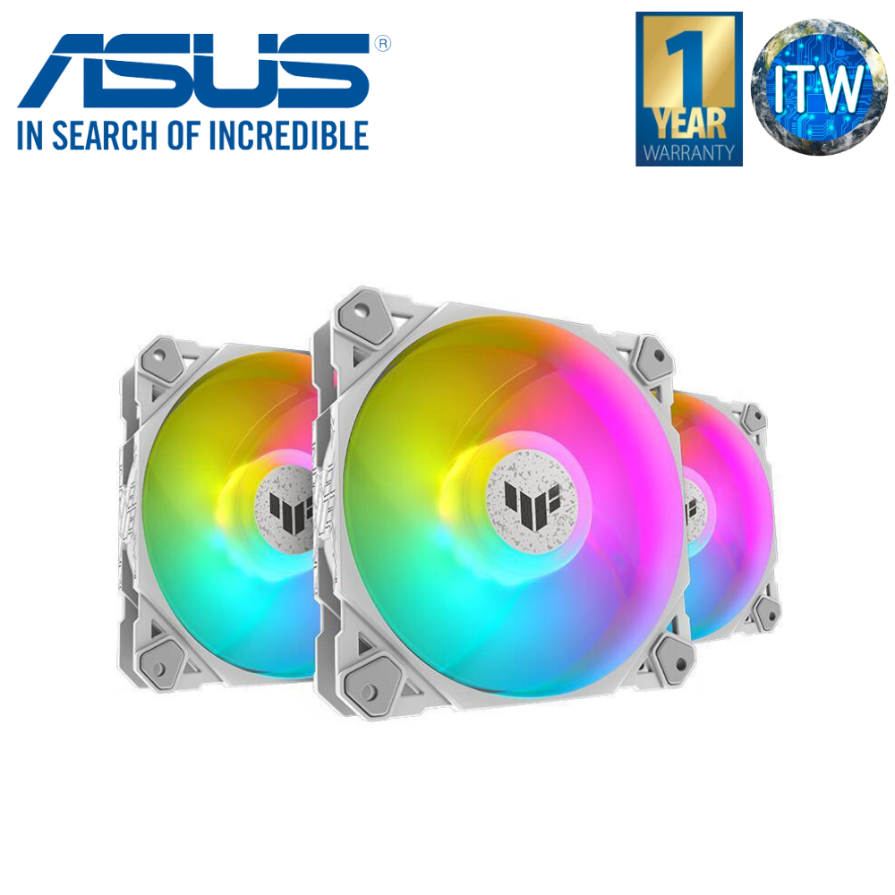 Itw | ASUS PC Fan TUF Gaming TF120 120mm ARGB - Triple Pack (Black | White) (White)