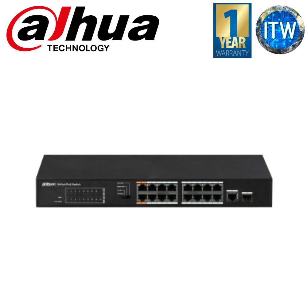 Dahua 16-Port FE PoE+ 1-Port Gigabit Combo PoE Switch