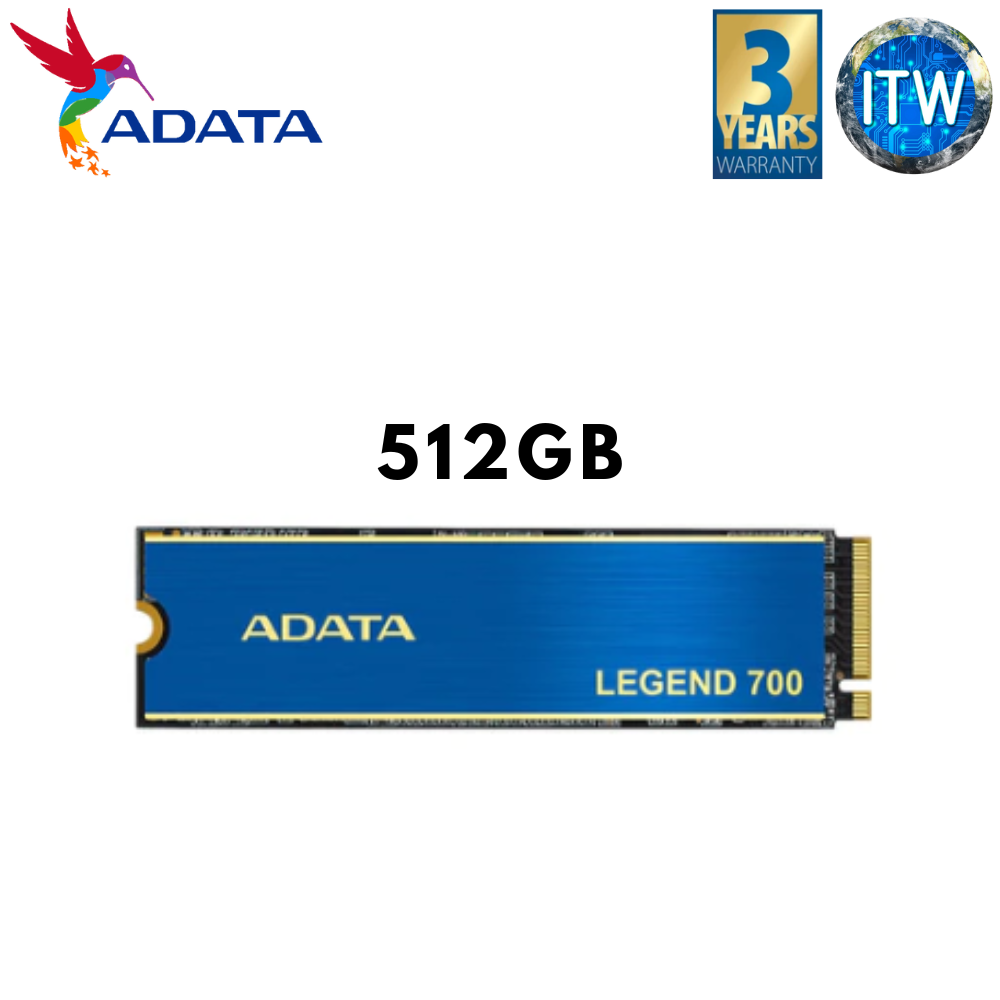 ITW | ADATA Legend 710 PCIe Gen3 x4 M.2 2280 SSD (256GB / 512GB / 1TB)