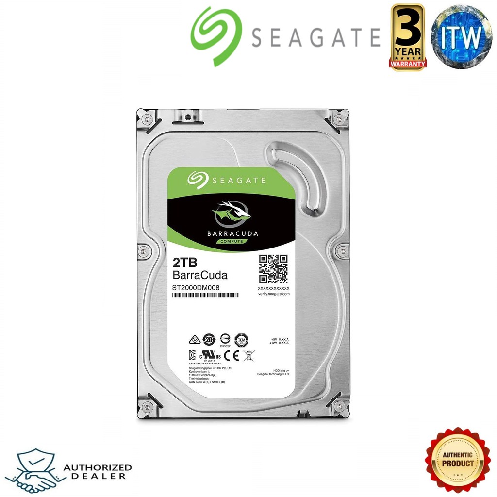 Seagate Barracuda ST2000DM008 2TB 3.5&quot; SATA 6.0Gb/s Internal Hard Drive