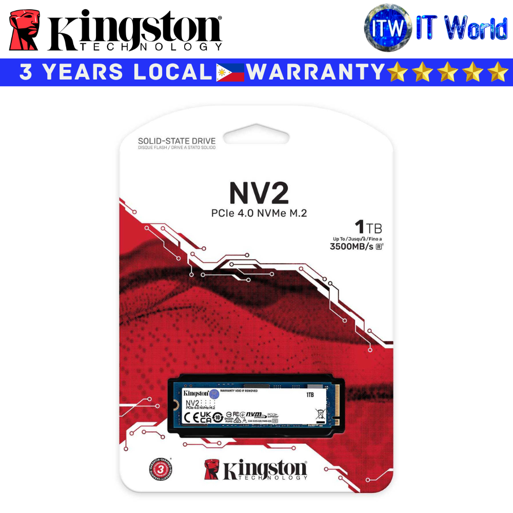 Kingston 1TB M2 NVMe SSD M.2 NVMe NV2 M.2 2280 PCIe4.0x4 Internal (SNV2S/1000G)