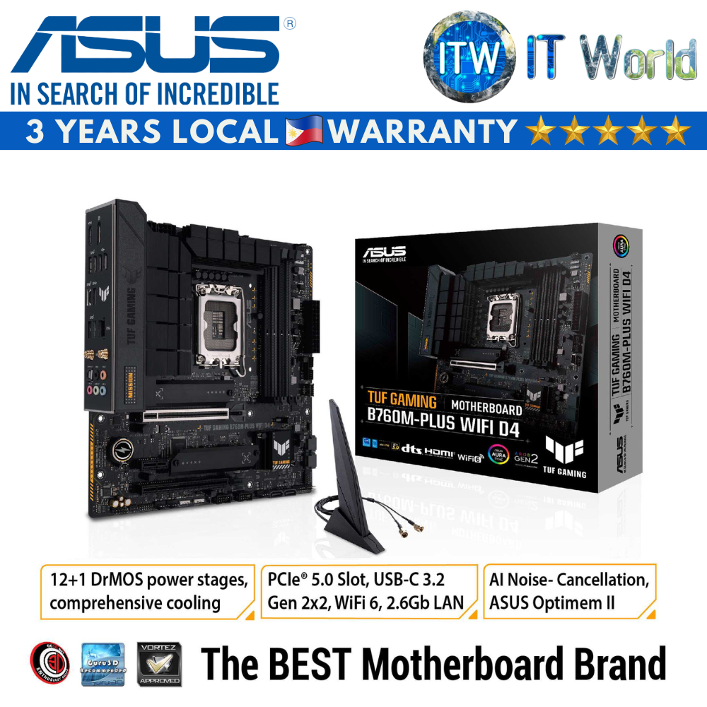 ASUS TUF GAMING B760M-Plus Wifi micro-ATX LGA1700 DDR4 Motherboard