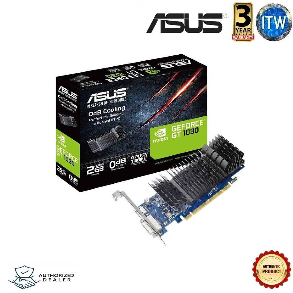ASUS GeForce GT 1030 2GB GDDR5 Low Profile Graphics Card for Silent HTPC Build with I/O Port Brackets - GT1030-SL-2G-BRK