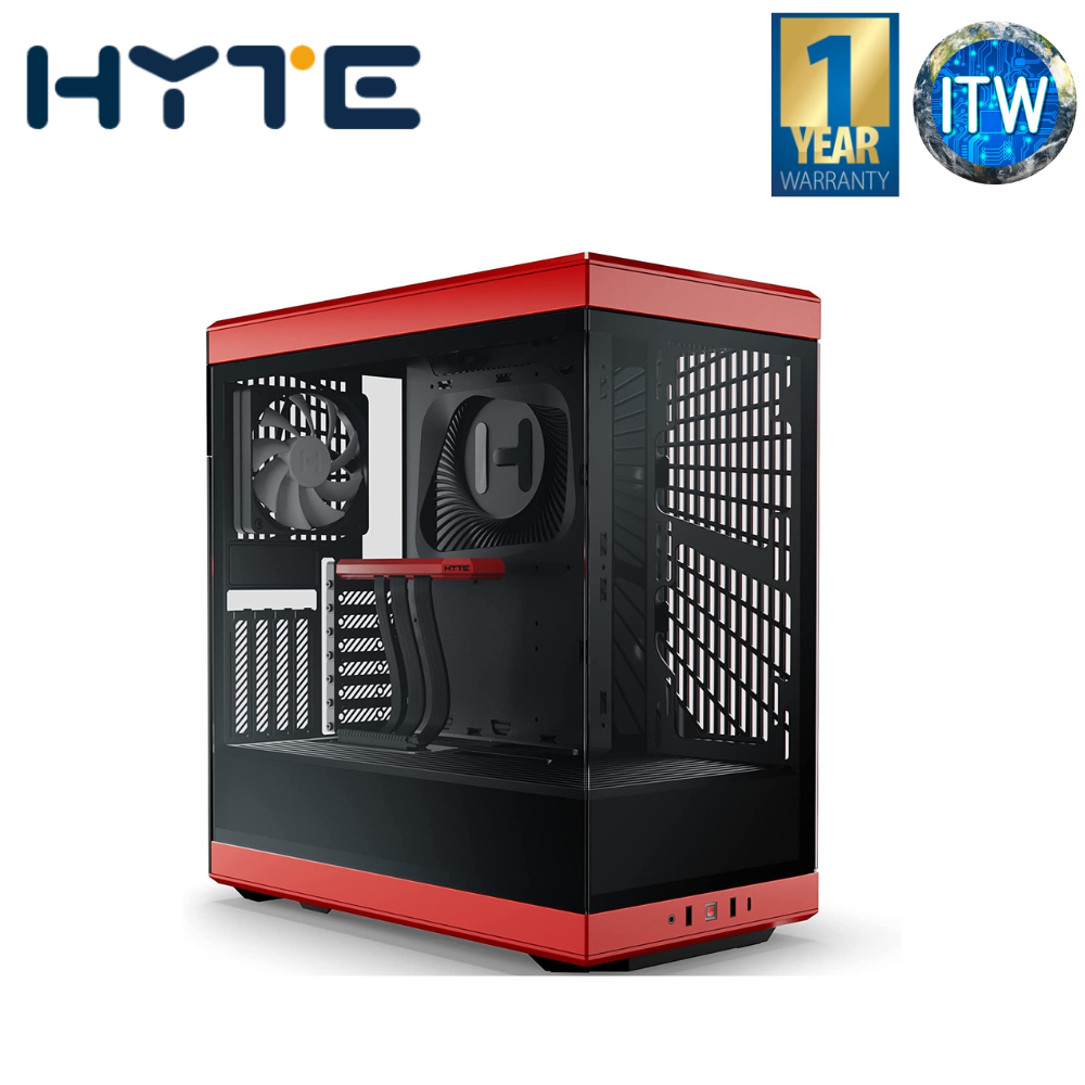 HYTE Y40 Mainstream Vertical GPU Case ATX Mid Tower Gaming Case (Red)