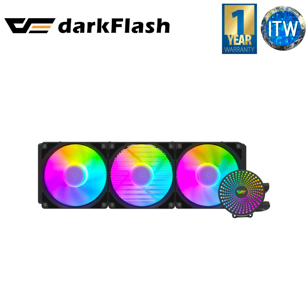 Darkflash Radiant DC360 Liquid CPU Cooler (Black and White)