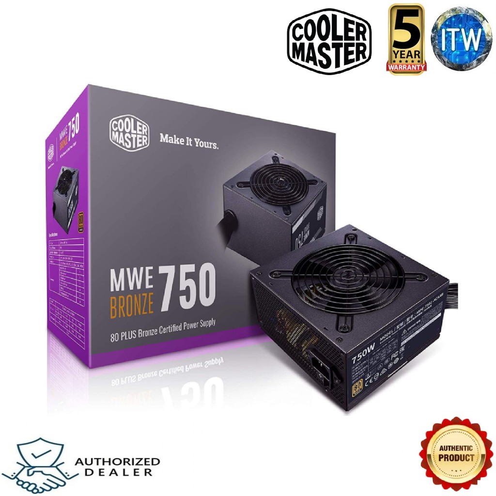 ITW | Cooler Master MWE 750W Bronze V2 80+ Bronze Non-modular PSU (MPE-7501-ACABW-BUS)