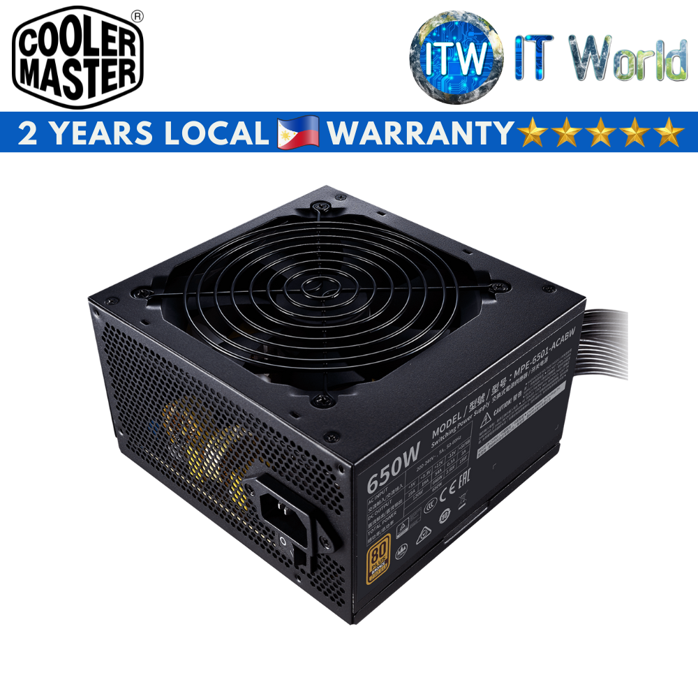 Cooler Master PSU 650Watts Power Supply Unit MWE 650 Bronze V2 80+ Bronze (MPE-6501-ACABW-BUS)