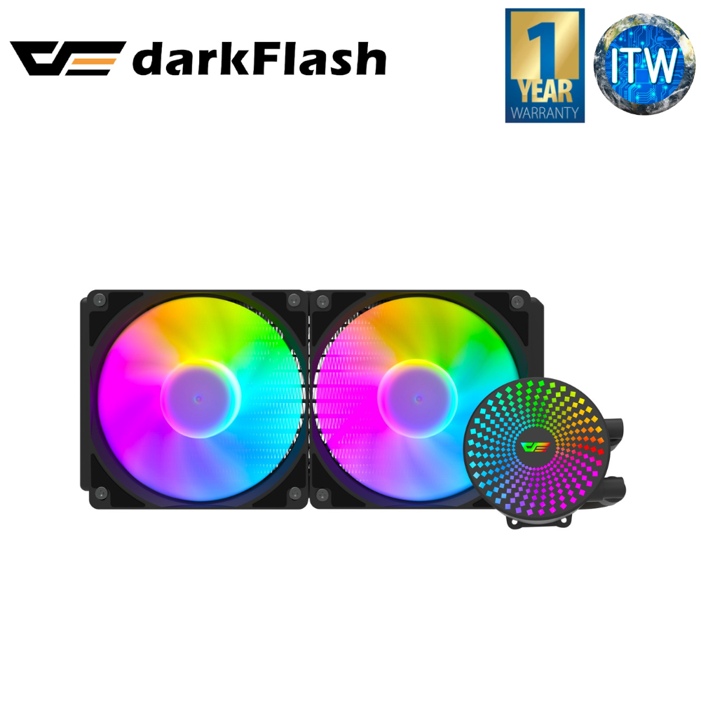 Darkflash Radiant DC240 CPU Liquid Cooler (Black and White)