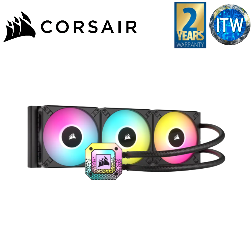 ITW | CORSAIR iCUE H150i Elite Capellix XT 360mm Liquid CPU Cooler - Black (CS-CW-9060070-WW)