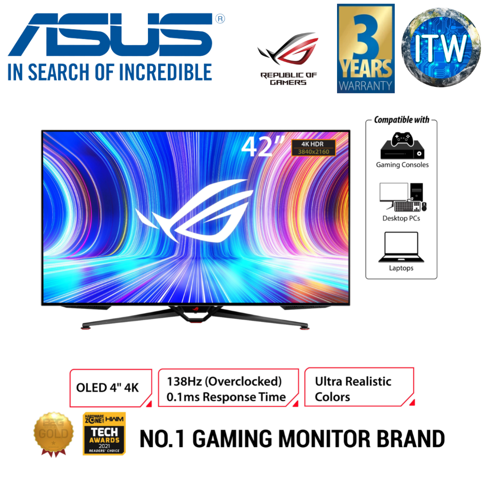 ASUS ROG Swift OLED PG42UQ Gaming Monitor - 41.5&quot; / 138Hz / OLED / 0.1ms / Anti-Glare