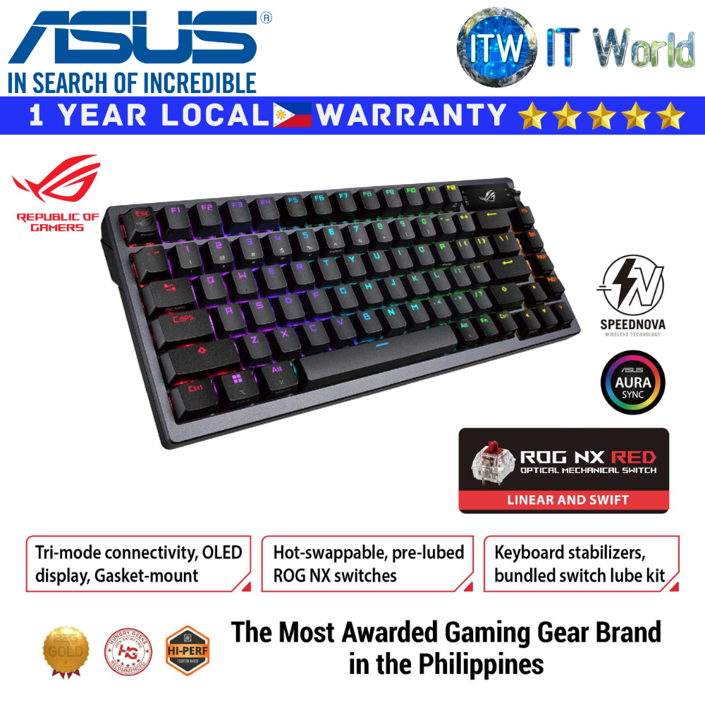 ASUS Gaming Mechanical Wireless Keyboard M701 ROG Azoth RGB NX Red Switch Gasket Mount
