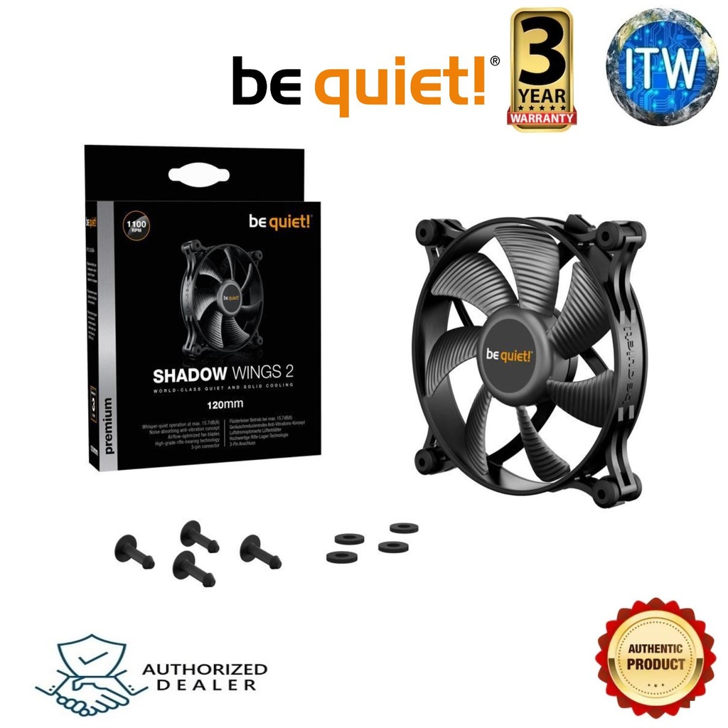 be quiet! Shadow Wings 2 Airflow-Optimized Fan Blades, Whisper-Quiet Operation and Reliable Cooling