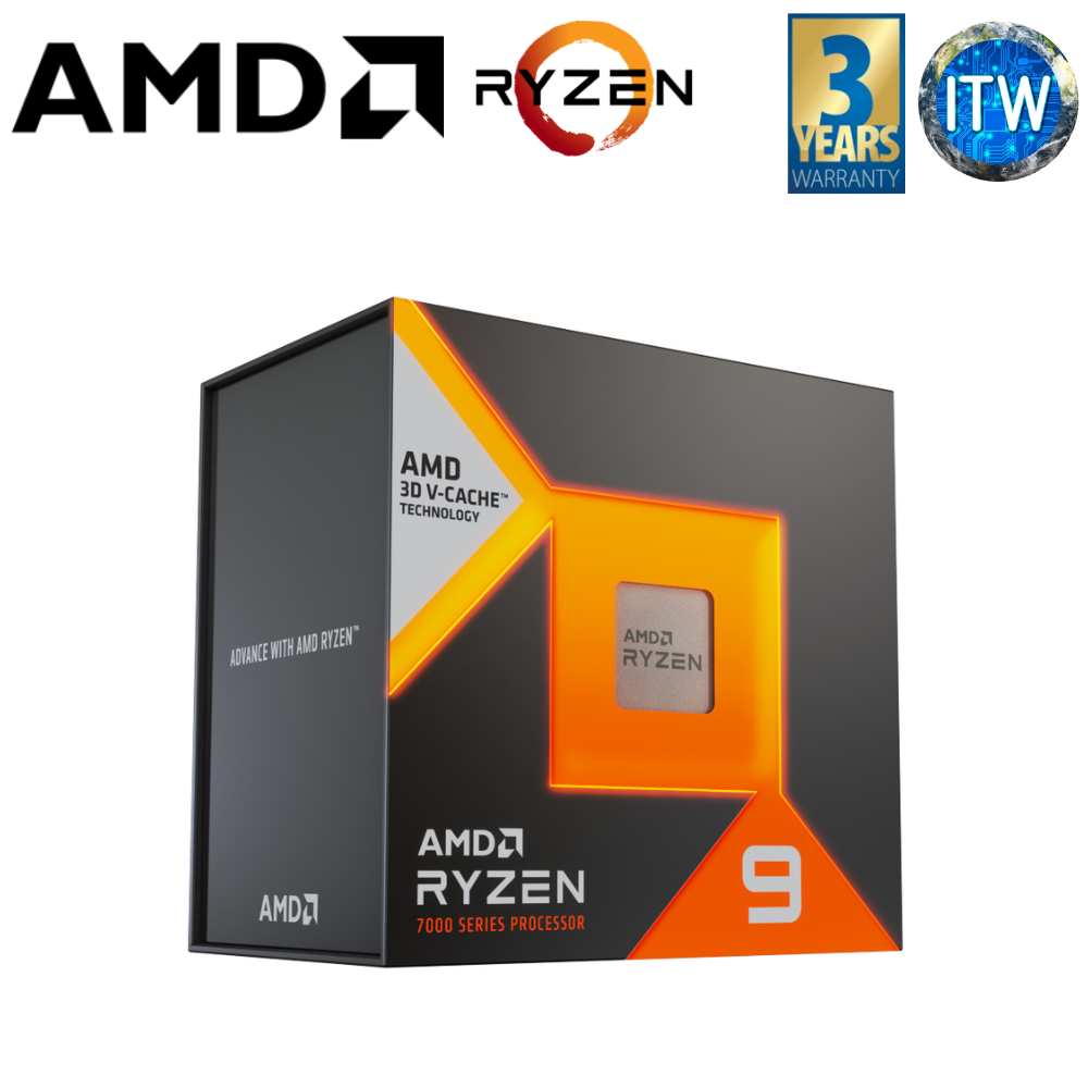 AMD Ryzen 9 7950X3D 16-Core, 32-Thread 5.7Ghz Max Boost, 4.2Ghz Base Processor without Cooler