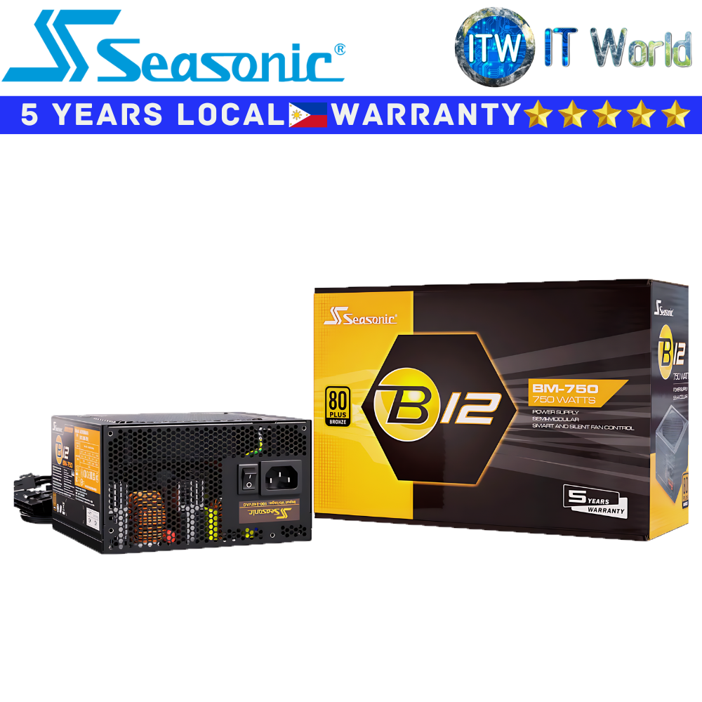 Itw | Seasonic PSU 750W Power Suppy Unit BM Series B12 BM750 80+ Bronze ATX 12V Semi-Modular