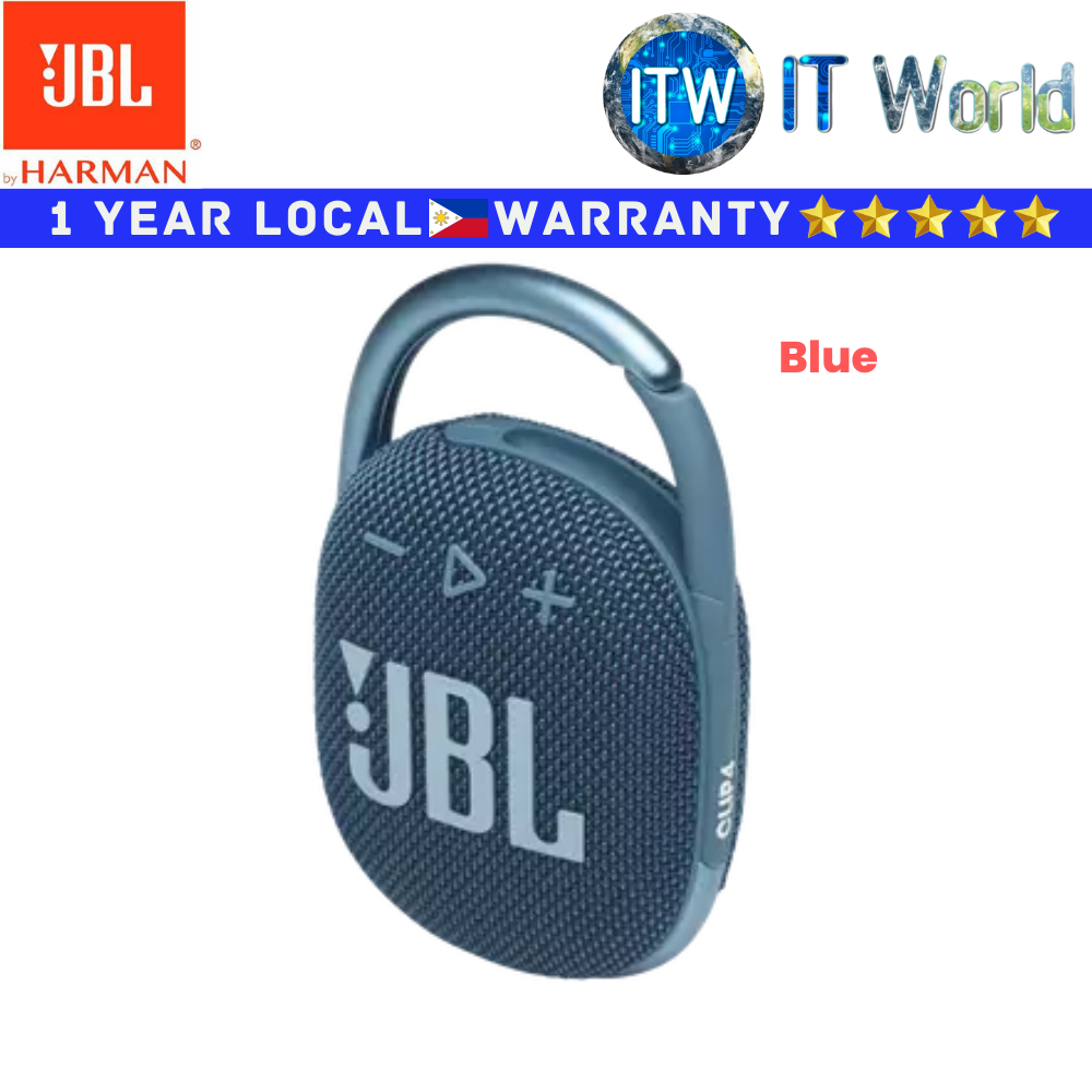 JBL Harman Bluetooth Speaker Clip 4 Portable Waterproof (Blue)