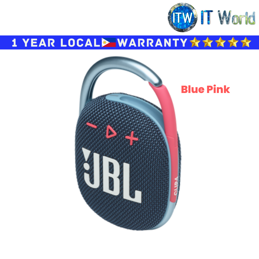 JBL Harman Bluetooth Speaker Clip 4 Portable Waterproof (Blue Pink)