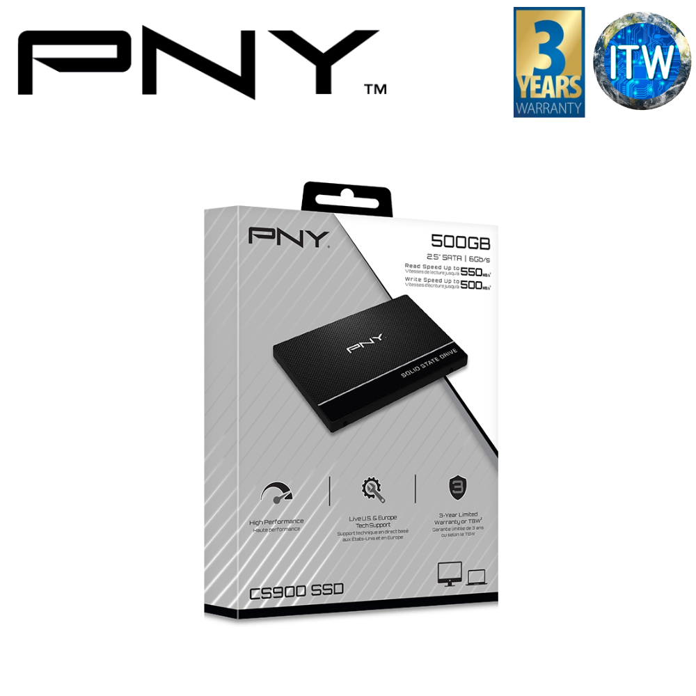 PNY CS900 500GB 2.5&quot; SATA III Internal SSD (SSD7CS900-500-RB)