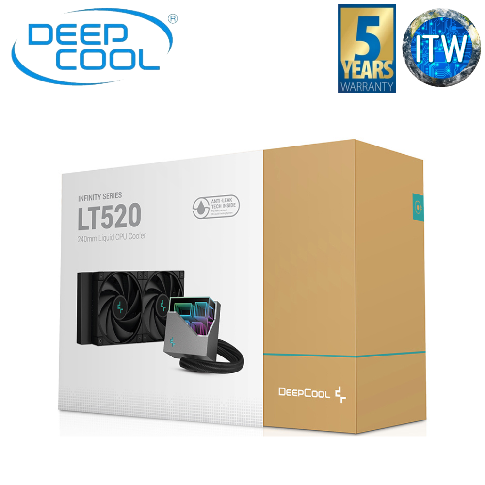 DeepCool LT520 Black 240mm High-Performance AIO Liquid CPU Cooler (R-LT520-BKAMNF-G-1)