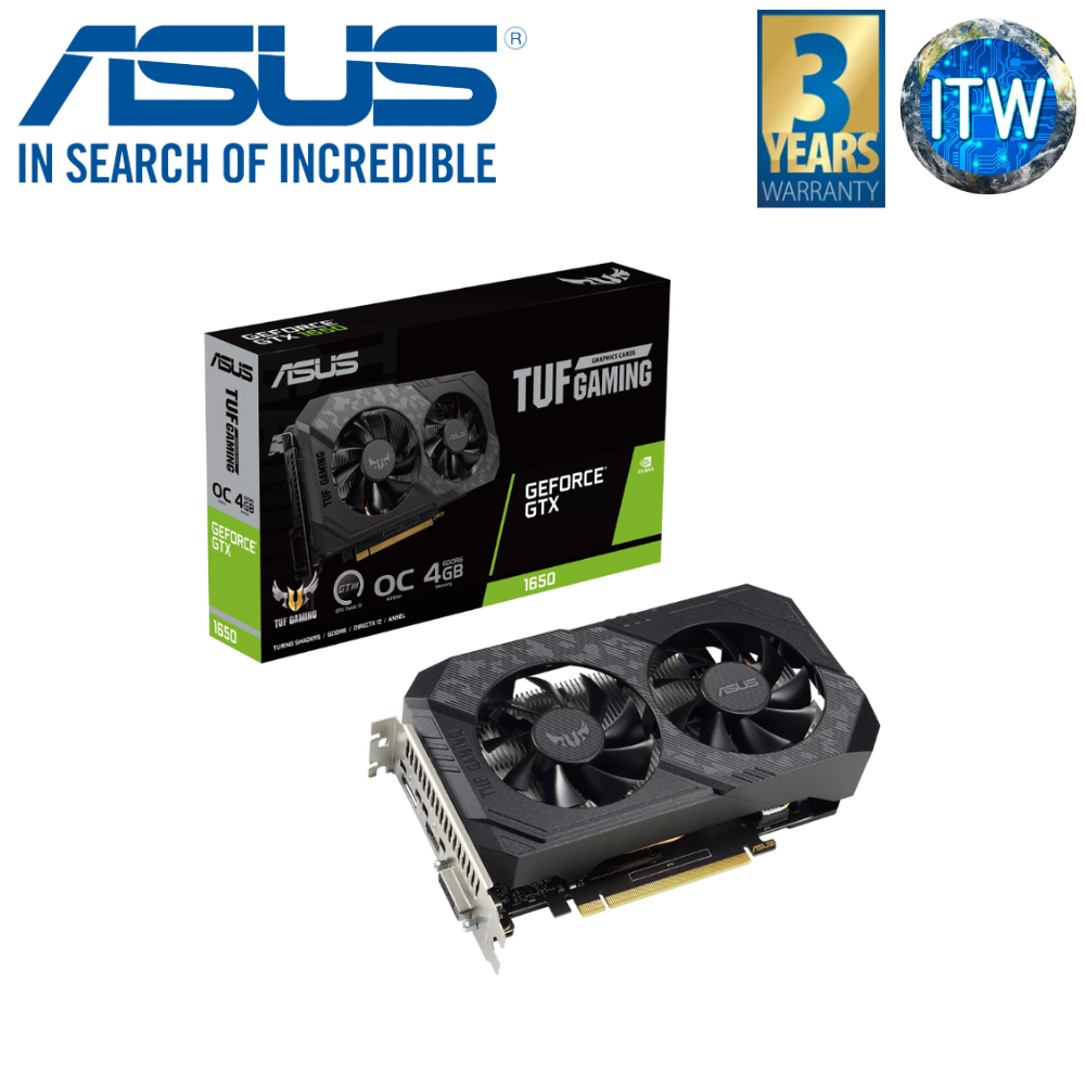 ITW | Asus Tuf Gaming GeForce GTX 1650 V2 OC 4GB GDDR6 Graphics Card (TUF-GTX1650-O4GD6-P-V2)