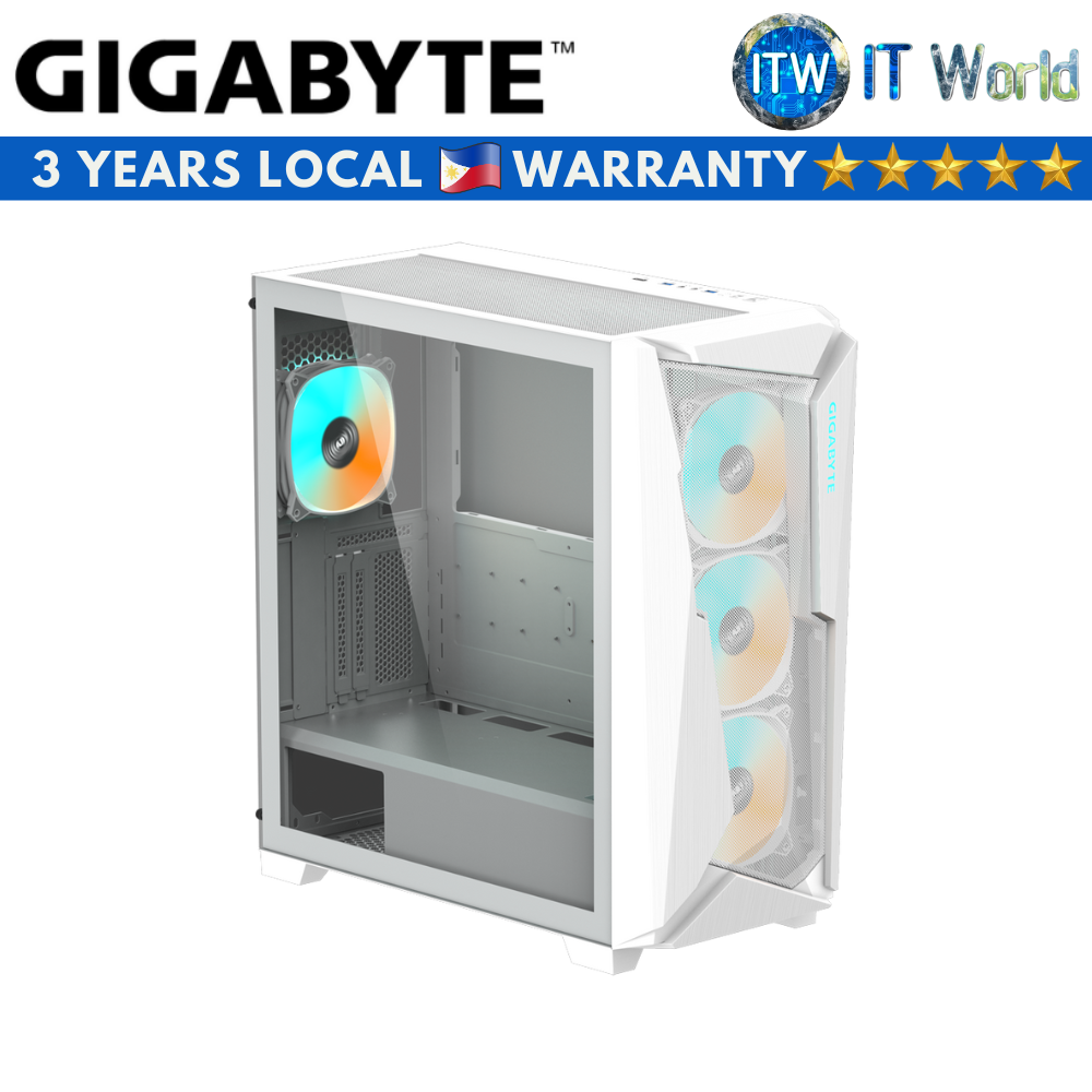 Gigabyte C301 Glass White V2 Mid Tower Tempered Glass PC Case (GP-C301GW-V2)