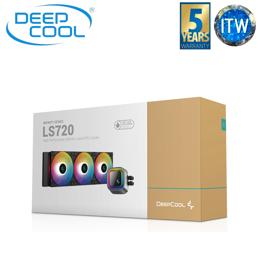 ITW | DeepCool LS320 120mm / LS520 240mm / LS720 360mm Black ARGB Fan and Premium Liquid CPU Cooler