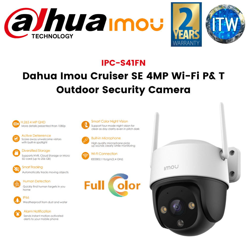 ITW | Dahua Imou Cruiser SE 4MP Wi-Fi P&amp; T Outdoor Security Camera (IPC-S41FN)