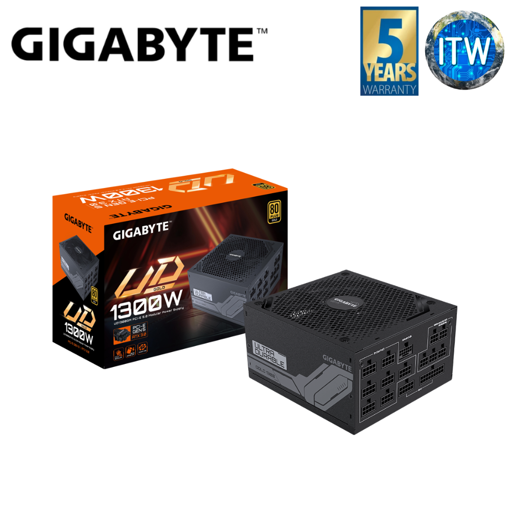 Gigabyte UD1300GM 1300W 80+ Gold PCIe Gen5 ATX3.0 Modular PSU (GP-UD1300GM PG5)