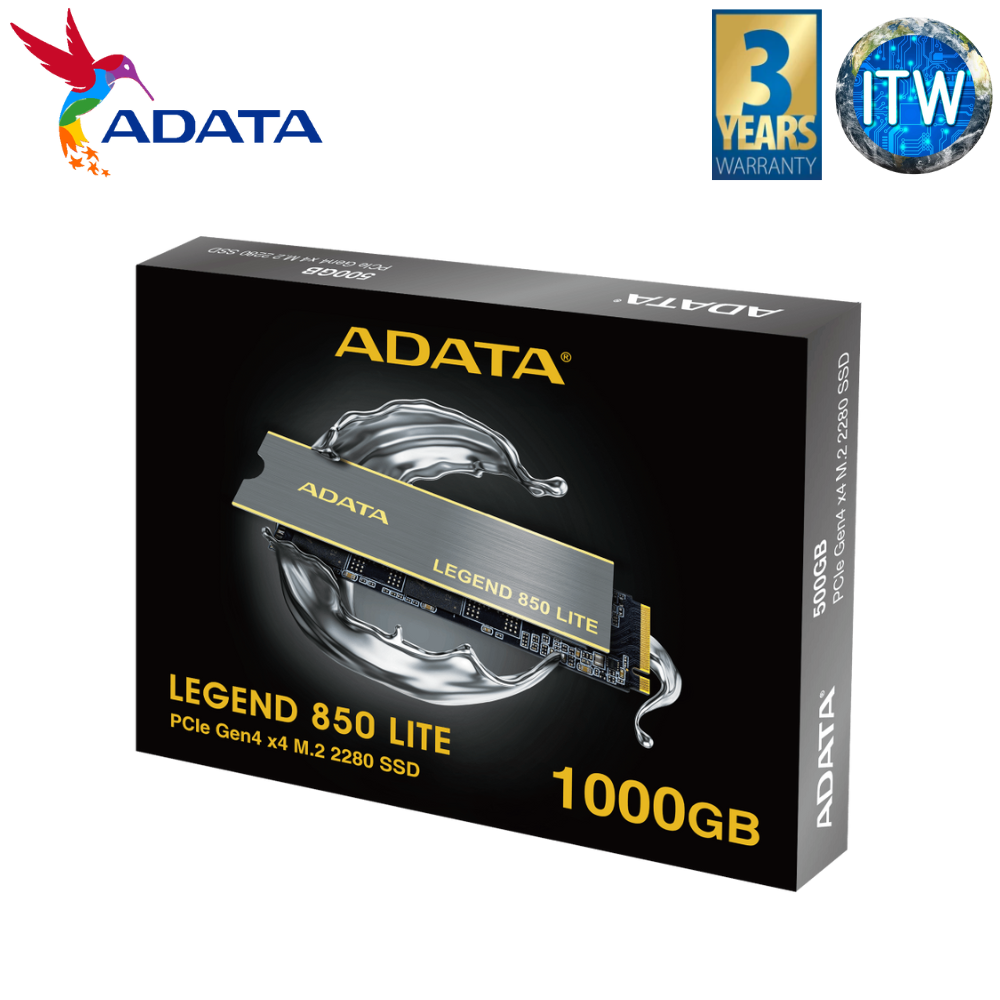 ADATA Legend 850 Lite 1TB PCIe Gen4 x4 M.2 2280 Internal SSD (ALEG-850L-1000GCS)