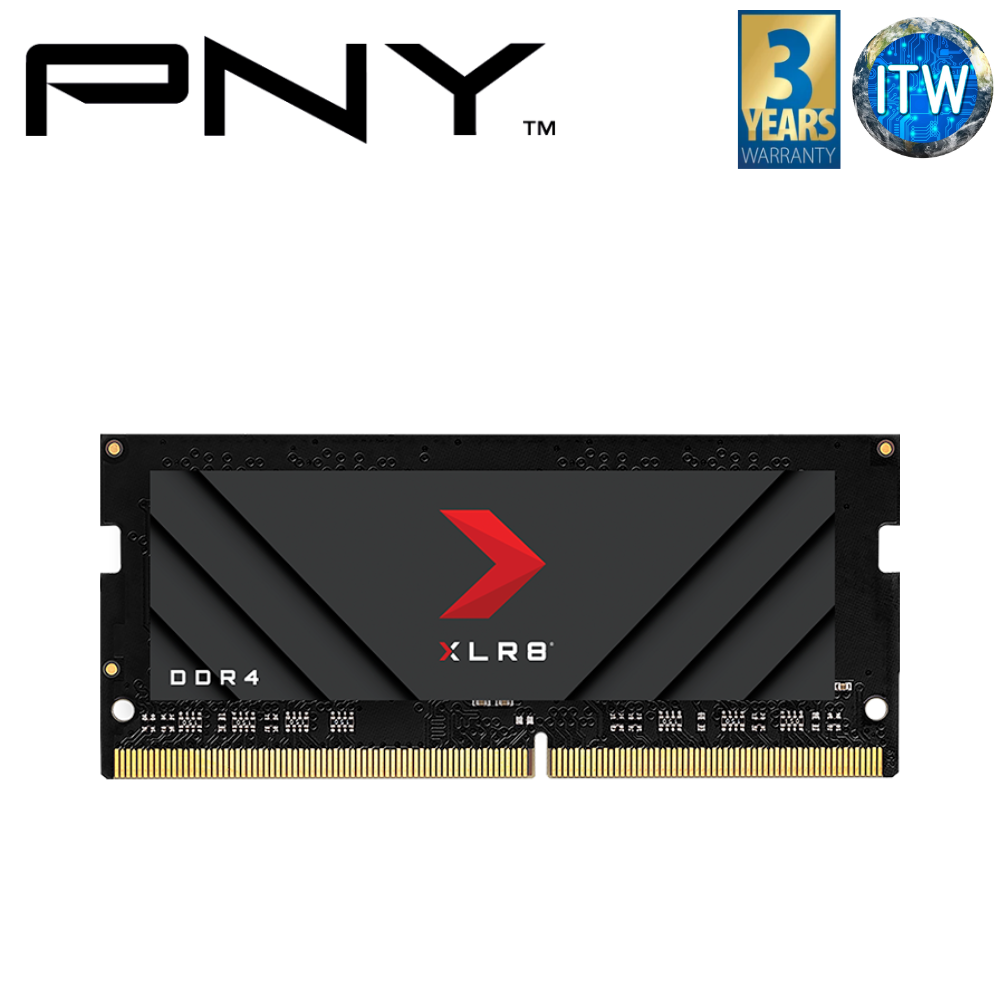 PNY XLR8 8GB DDR4-3200MHz CL22 SODIMM Memory (MN8GSD43200XR-RB)