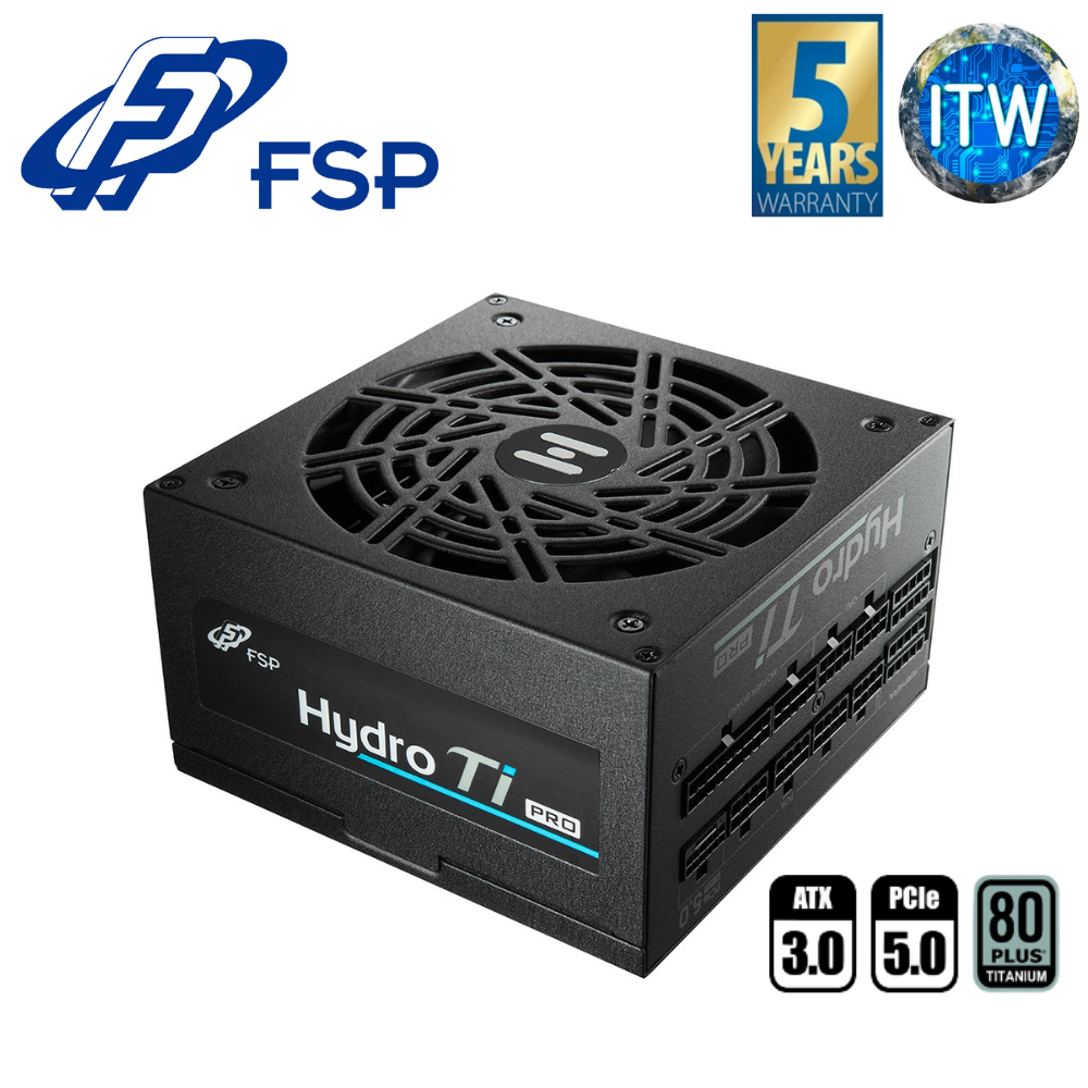 FSP Hydro Ti Pro 1000W 80+ Titanium ATX 3.0 (PCIe5.) Modular PSU (HTI-1000M GEN5)