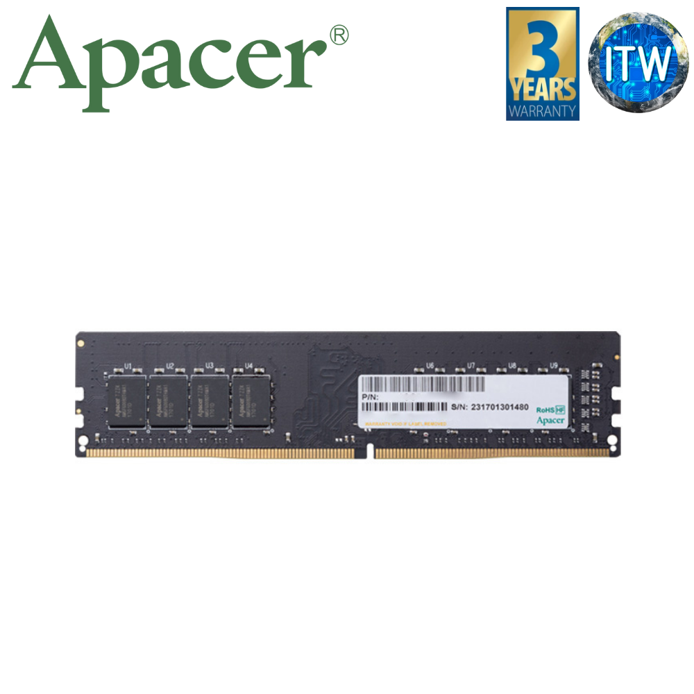 Apacer 4GB DDR4-2666MHz CL19-19-19-43 1.25V Desktop Memory (A4U04G26CRIBH05-1)