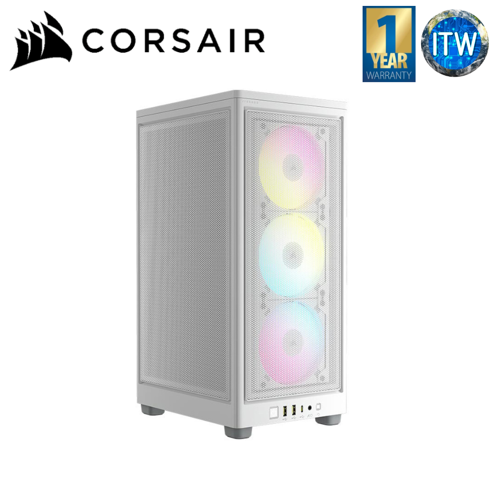 Corsair iCUE 2000D RGB Airflow Mini-ITX PC Case (White)