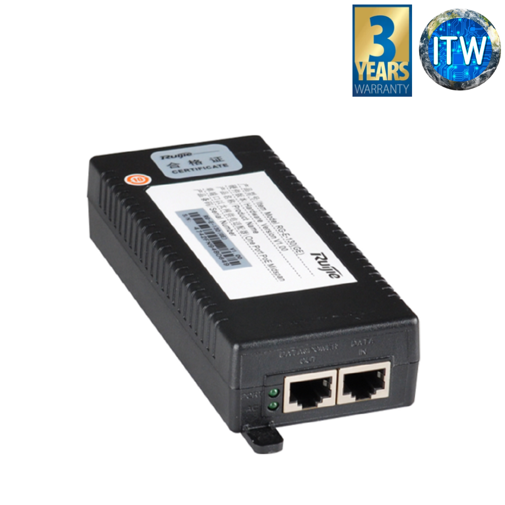 Ruijie RG-E-130(GE) Power Injector 1-port Gigabit PoE Adaptor (802.3at)