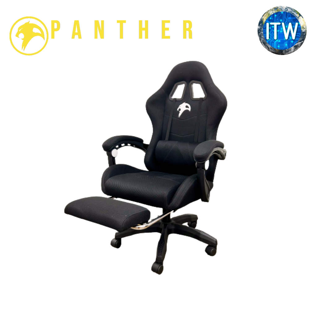 ITW | Panther Nightfall Fabric with Footrest Gaming Chair (All Black | BlackRed | BlackWhite)