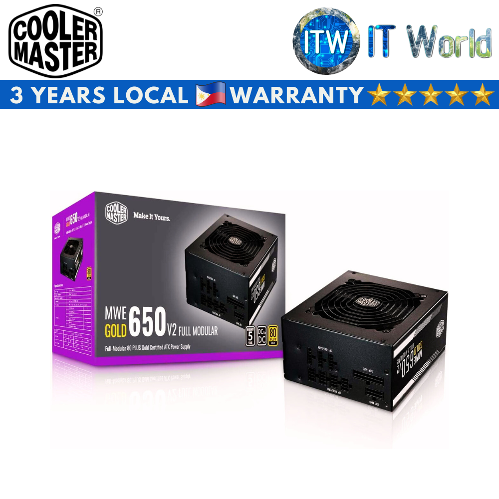 Cooler Master MWE GOLD 650 V2 650W Full Modular Plus Gold Certified ATX PSU (MPE-6501-AFAAG-U2)