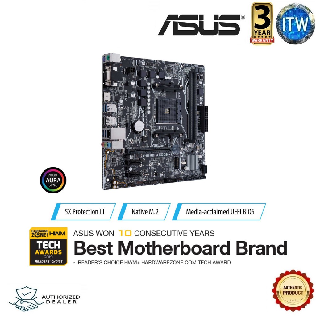 Asus Prime A320M-K/CSM uATX mATX AM4 DDR4 Motherboard